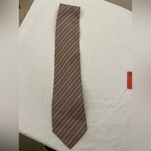 Classic Brown and Blue Striped Men's Tie